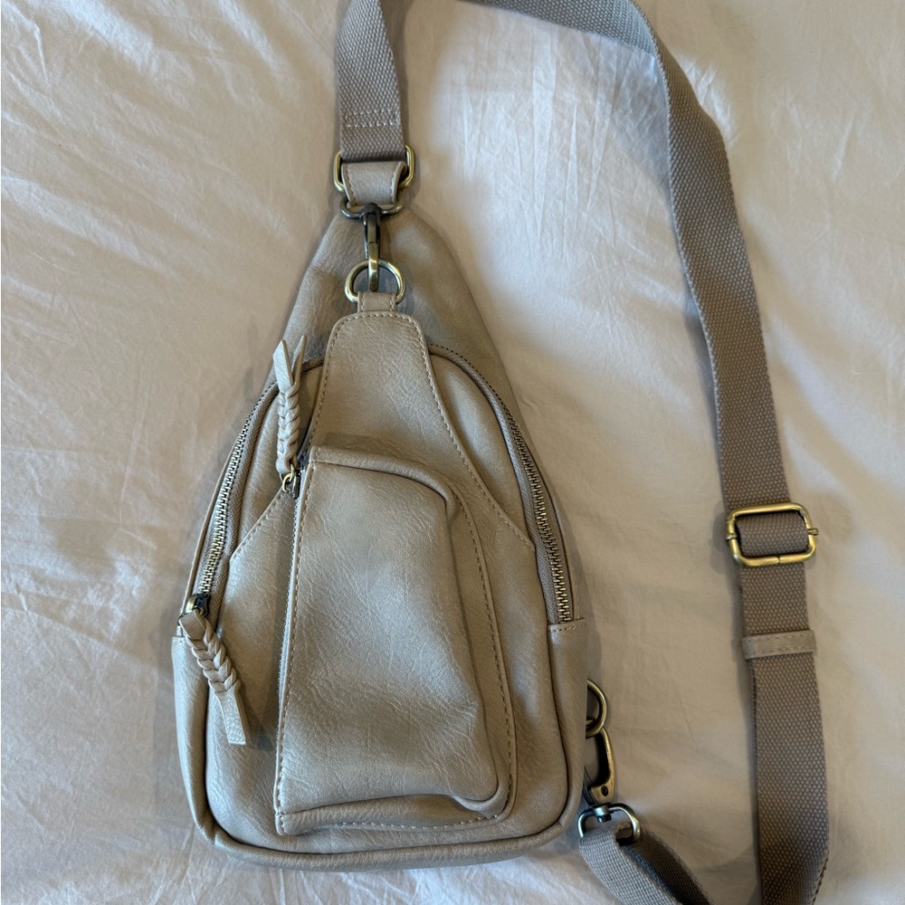 Antik Kraft Beige Crossbody Bag